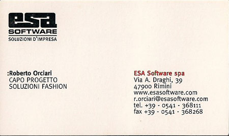 Roberto Orciari - Biglietto da visita - Esa Software SpA